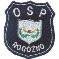 Emblemat OSP z indywidualnym motywem i nazwą miejscowości