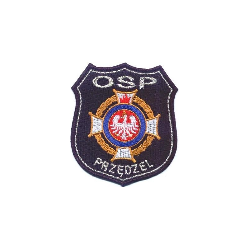 Emblemat OSP z logo ZOSP i nazwą miejscowości