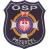 Emblemat OSP z logo ZOSP i nazwą miejscowości