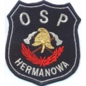 Emblemat OSP z typowym motywem i nazwą miejscowości