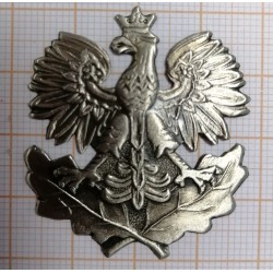 Orzeł metalowy leśnika - na dwóch liściach