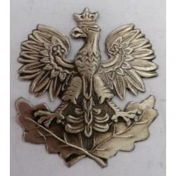 Orzeł metalowy leśnika - na dwóch liściach