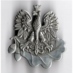 kopia Orzeł metalowy leśnika - na dwóch liściach