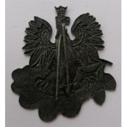 kopia Orzeł metalowy leśnika - na dwóch liściach