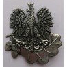 kopia Orzeł metalowy leśnika - na dwóch liściach