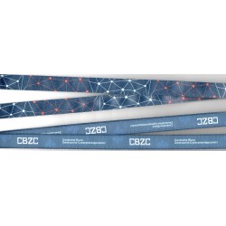 Smycz granatowa CBZC ze sprzączką, nadruk dwustronny - 20 mm