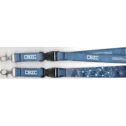 Smycz granatowa CBZC ze sprzączką, nadruk dwustronny - 20 mm